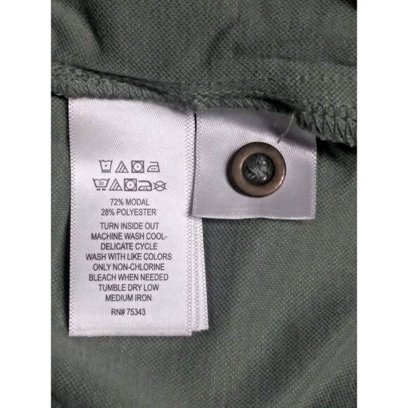 Tahari dress sage green XL lagenlook front buttons sleeveless chest pockets EUC - Picture 7 of 7